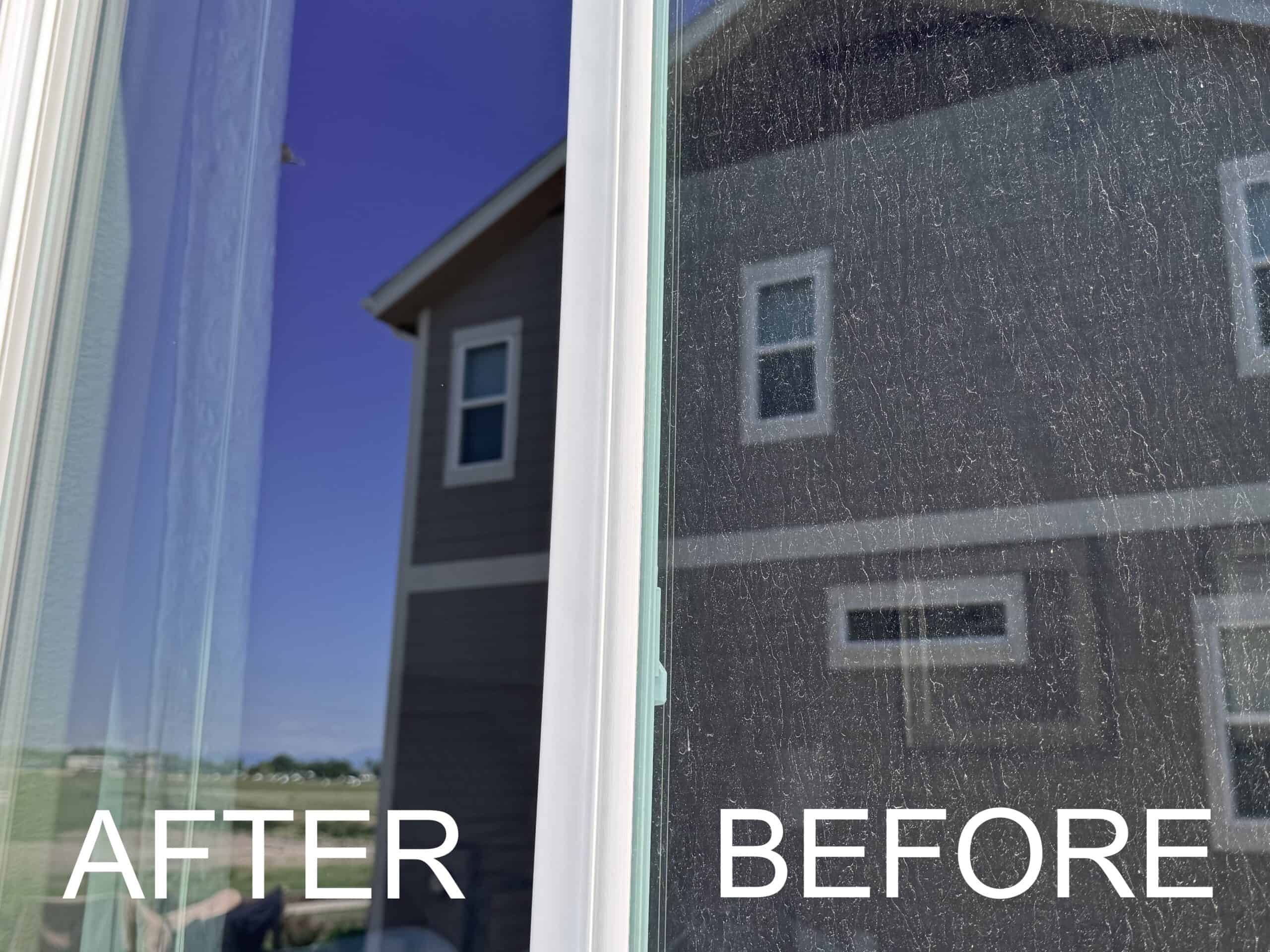 before and after window cleaning